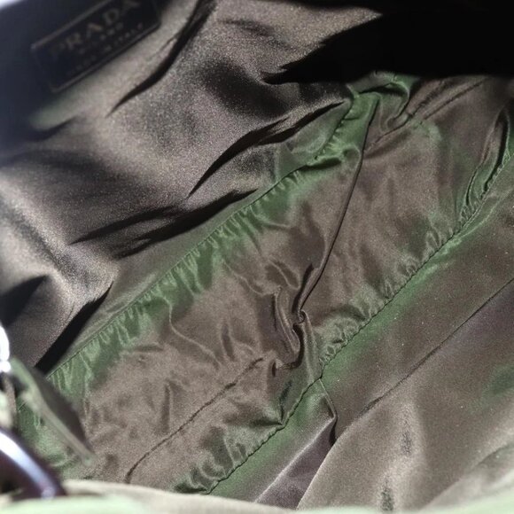 PRADA Chain Shoulder Bag Nylon Khaki Auth - Picture 14 of 16